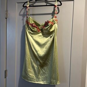 Princess Polly Greem Floral Dress Curve Size US 16